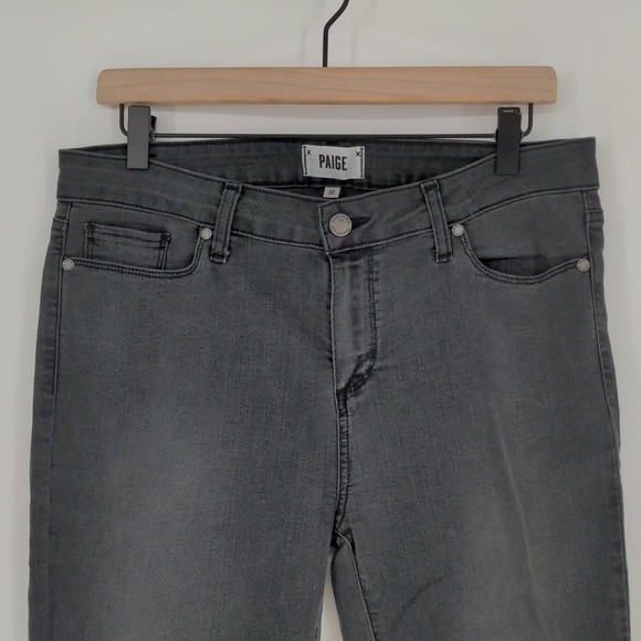 Paige Verdugo Ankle Grey High Rise Skinny Jean Size 32 - Picture 4 of 15
